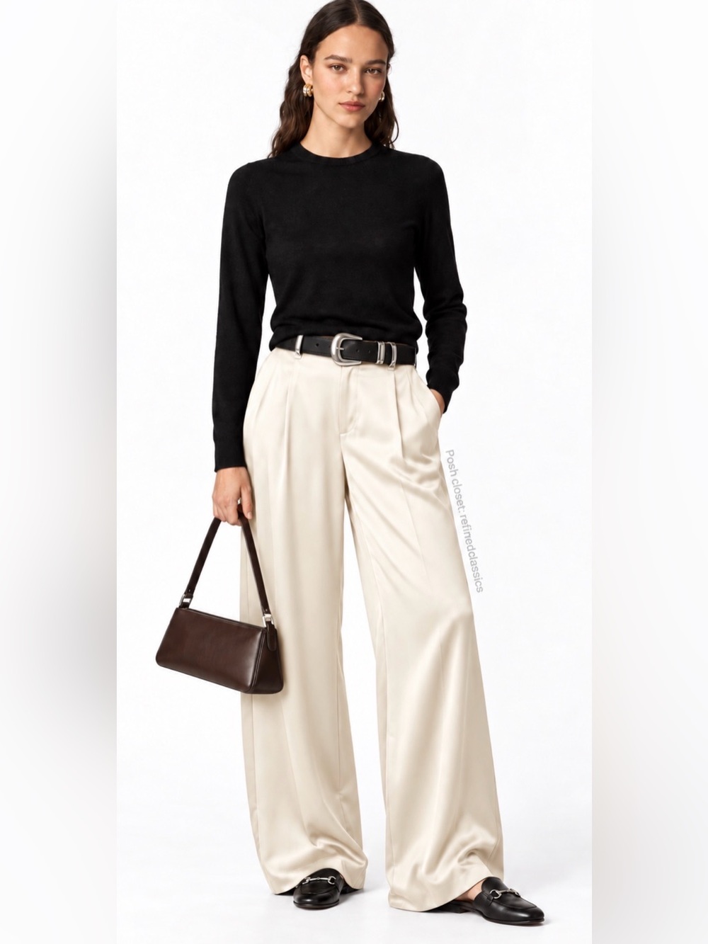 J.Crew Carolyn fitted crewneck sweater in merino wool in black